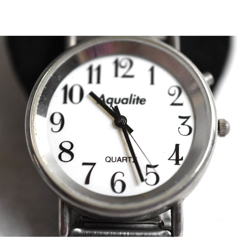 Aqualite Workday Casual Unisex Silver Tone 6"-7" Metal Stretch Working Watch